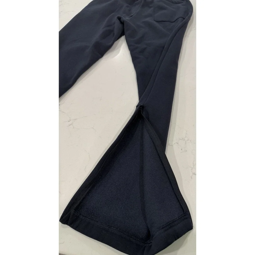 Adidas Tapered Sweatpants Fleece Lined Navy Blue Men's Size Small Zip at Ankle